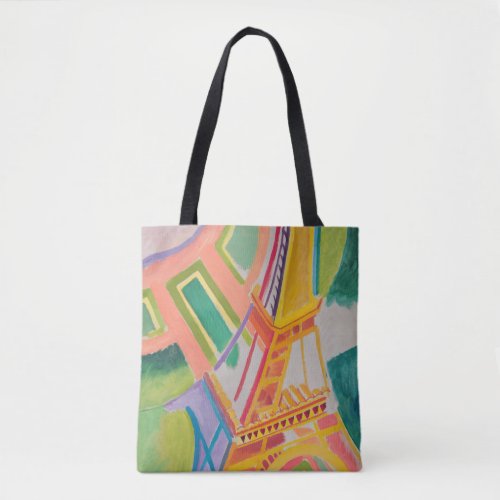 Eiffel Tower Delaunay Abstract Colorful Painting Tote Bag