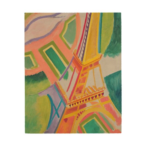 Eiffel Tower Delaunay Abstract Colorful Painting Wood Wall Art