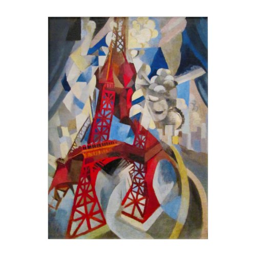 Eiffel Tower Delaunay Abstract Cubist Painting Acrylic Print