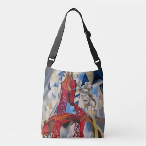Eiffel Tower Delaunay Abstract Cubist Painting Crossbody Bag