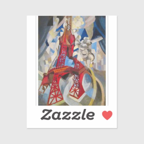 Eiffel Tower Delaunay Abstract Cubist Painting Sticker