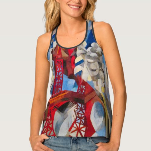 Eiffel Tower Delaunay Abstract Cubist Painting Tank Top