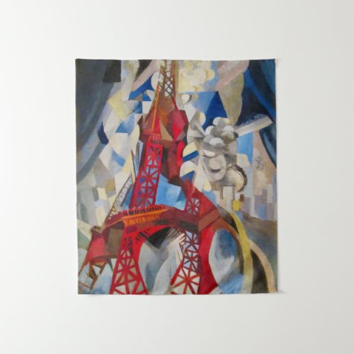 Eiffel Tower Delaunay Abstract Cubist Painting Tapestry