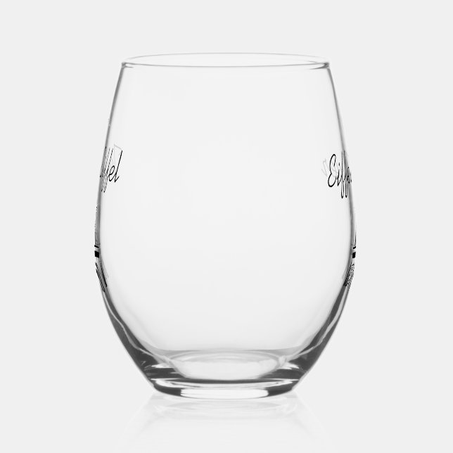 Eiffel Tower Design Stemless Wine Glass | Zazzle