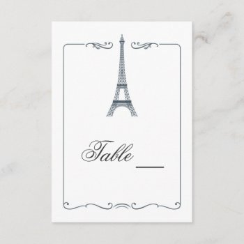 Eiffel Tower Elegant Table Card by marlenedesigner at Zazzle