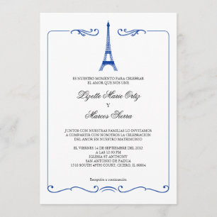 Eiffel Tower Elegant Wedding Invitation