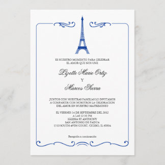 Eiffel Tower Elegant Wedding Invitation