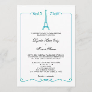 Eiffel Tower Elegant Wedding Invitation