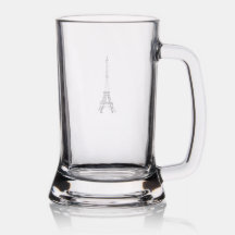 Eiffel Tower Etched Beer Stein