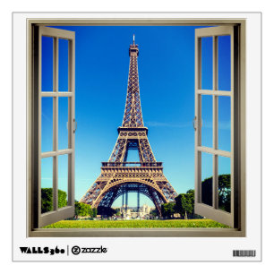 Eiffel Tower Faux Window Wall Decal
