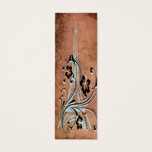 Customizable Grunge Eiffel Tower Bookmark Business Card