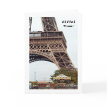 Eiffel Tower Folded Blank Greeting Card