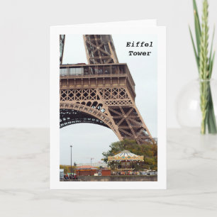 Eiffel Tower Folded Blank Greeting Card