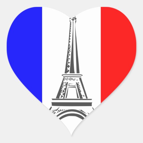 Eiffel Tower France Heart Sticker