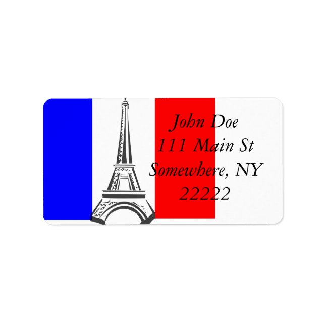 Eiffel Tower France Label (Front)