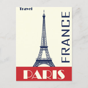 Eiffel Tower France Paris Vintage Travel Postcard
