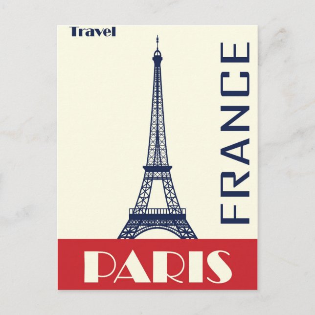Eiffel Tower France Paris Vintage Travel Postcard (Front)