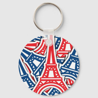 Eiffel Tower, France Pattern Keychain