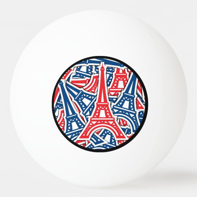 Eiffel Tower, France Pattern Ping-Pong Ball (Front)
