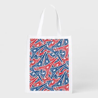 Eiffel Tower, France Pattern Reusable Grocery Bag