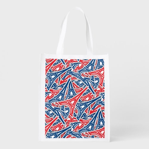 Eiffel Tower France Pattern Reusable Grocery Bag