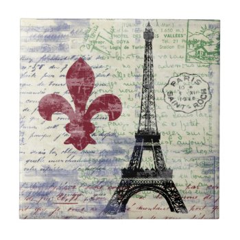 Eiffel Tower France Tile by kathysprettythings at Zazzle