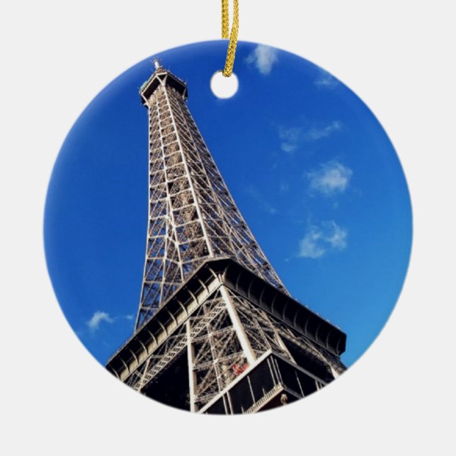 Eiffel Tower France Travel Photography Ceramic Ornament (Front)