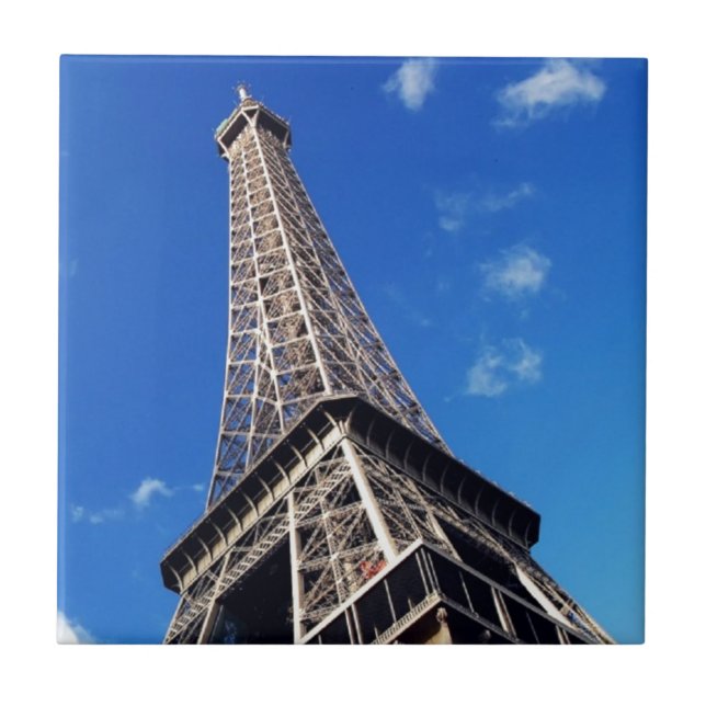 Eiffel Tower France Travel Photography Ceramic Tile (Front)