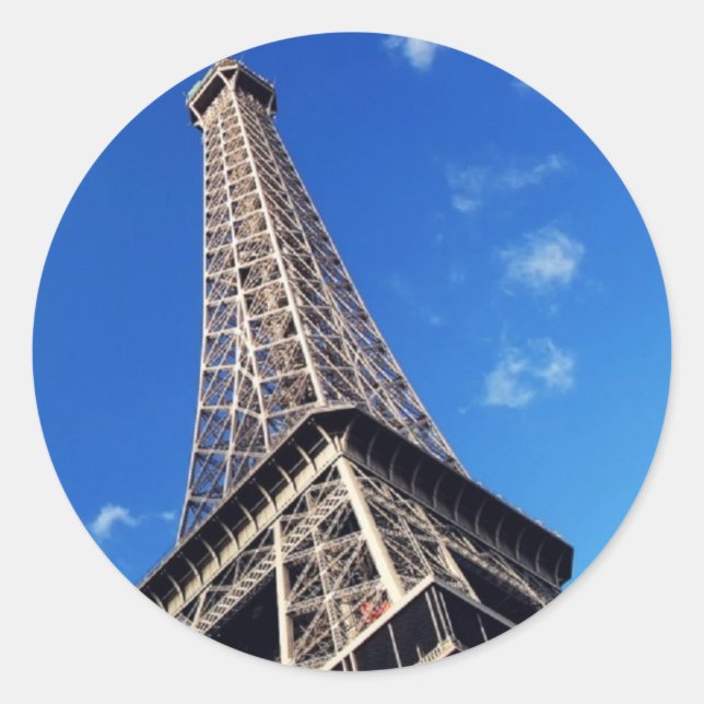 Eiffel Tower France Travel Photography Classic Round Sticker (Front)