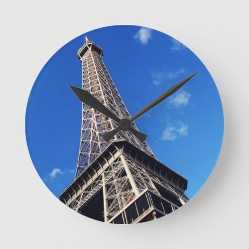 Eiffel Tower France Travel Photography Round Clock