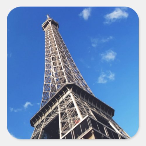 Eiffel Tower France Travel Photography Square Sticker