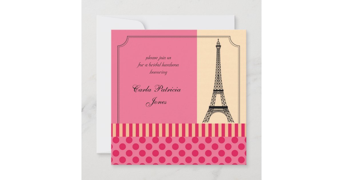 Eiffel Tower French Bridal Shower Invitation Zazzle