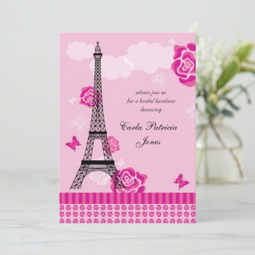 Eiffel Tower French Bridal Shower Invitation Zazzle