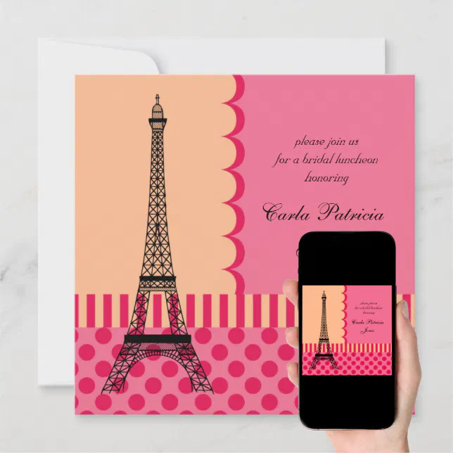 Eiffel Tower French Bridal Shower Invitation Zazzle