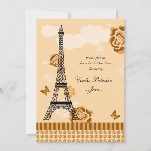 Eiffel Tower French Bridal Shower Invitation