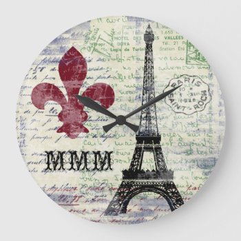 Eiffel Tower French Clock by kathysprettythings at Zazzle