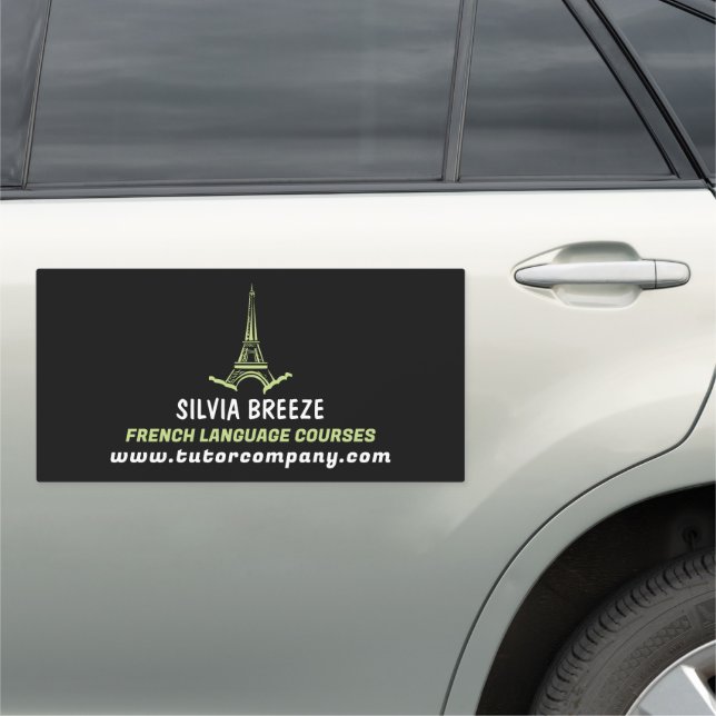 Eiffel Tower, French Language Tutor, Teacher Car Magnet (In Situ)