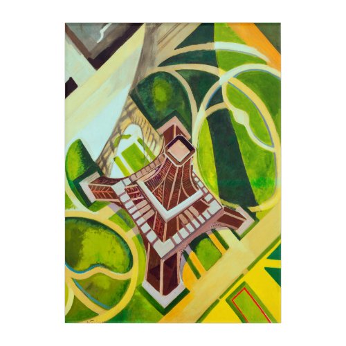 Eiffel Tower from Above Delaunay Abstract Painting Acrylic Print