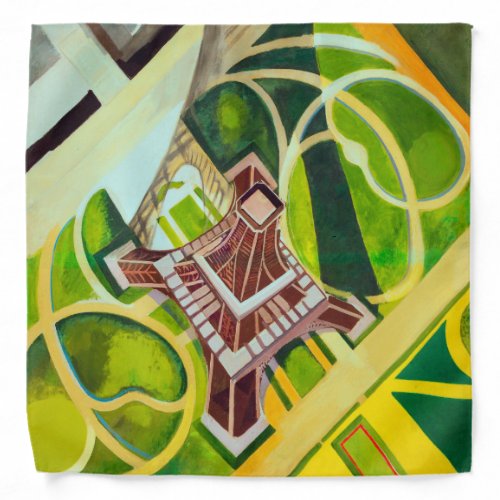Eiffel Tower from Above Delaunay Abstract Painting Bandana