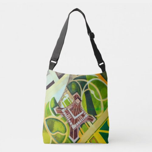 Eiffel Tower from Above Delaunay Abstract Painting Crossbody Bag
