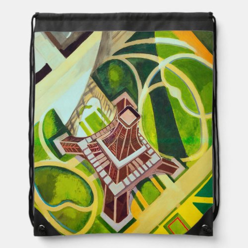 Eiffel Tower from Above Delaunay Abstract Painting Drawstring Bag