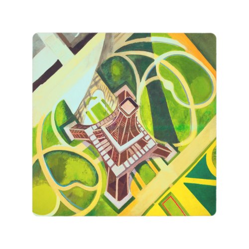 Eiffel Tower from Above Delaunay Abstract Painting Metal Print