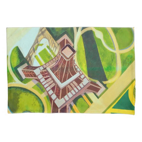 Eiffel Tower from Above Delaunay Abstract Painting Pillow Case
