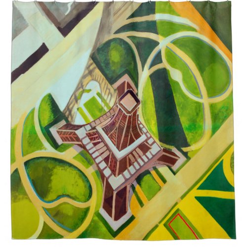 Eiffel Tower from Above Delaunay Abstract Painting Shower Curtain