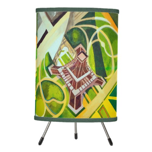 Eiffel Tower from Above Delaunay Abstract Painting Tripod Lamp