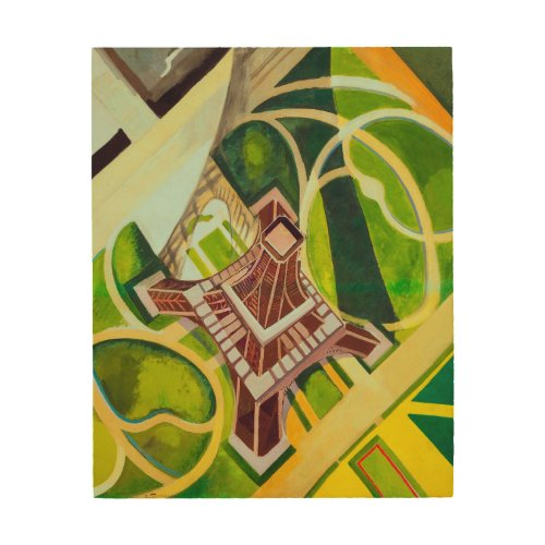 Eiffel Tower from Above Delaunay Abstract Painting Wood Wall Art