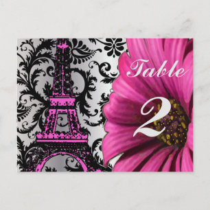 Eiffel Tower Gerber Table Number Cards