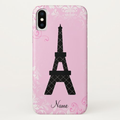 Eiffel Tower Girly Personalized Name iPhone X Case