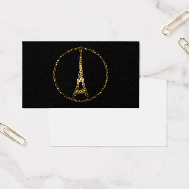 Eiffel Tower gold glitter sparkles Business Card (Office)