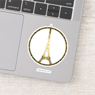Eiffel Tower gold glitter sparkles Sticker